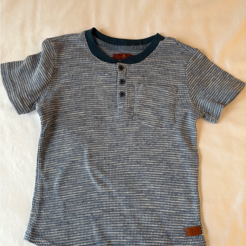 7 For All Mankind Blue Short Sleeve Tee